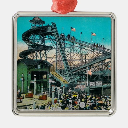 Amusement Rides at the Pike, Long Beach Metalen Ornament (Voorkant)