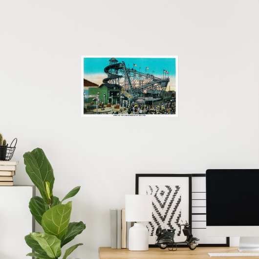 Amusement Rides at the Pike, Long Beach Poster (Thuiskantoor)