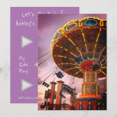 Amusement Theme Park Birthday Party Invitation Kaart (Voorkant / Achterkant)
