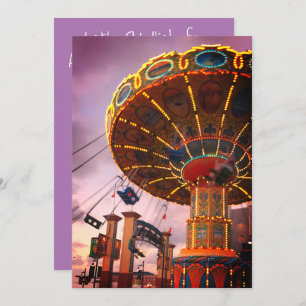 Amusement Theme Park Birthday Party Invitation Kaart