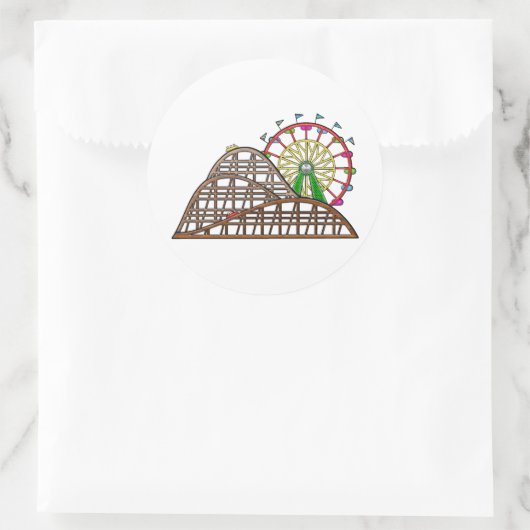 Amusementpark Ronde Sticker (Tas)