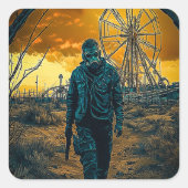 Amusementpark Vierkante Sticker (Voorkant)