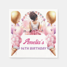 Amusementspark Afro-Amerikaanse verjaardag Servet