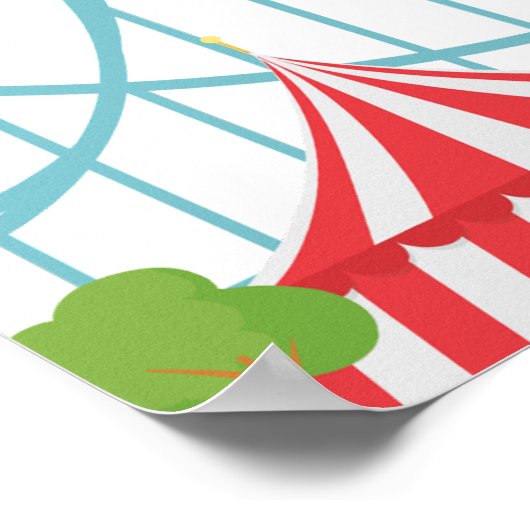 Amusementspark Verjaardag Welkomstbord Poster (Hoek)