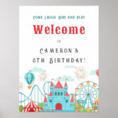 Amusementspark Verjaardag Welkomstbord Poster (Voorkant)