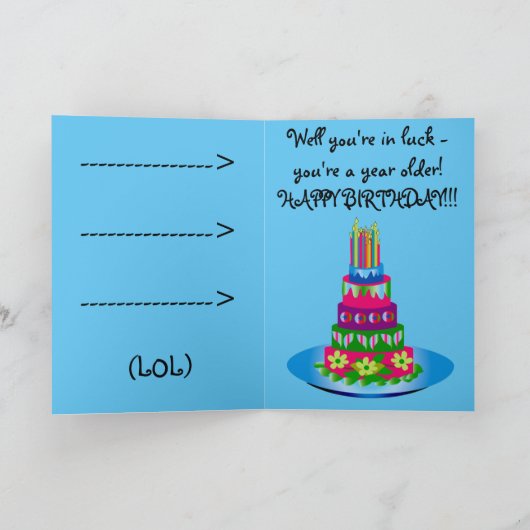 Amusing Birthday Card Kaart (Binnen)