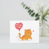 Amusing Pun Love Humor Cute Kitty Cat Cartoon Briefkaart (Staand voorkant)