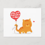 Amusing Pun Love Humor Cute Kitty Cat Cartoon Briefkaart (Voorkant)