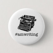 #amwriting ronde button 5,7 cm (Voorkant)