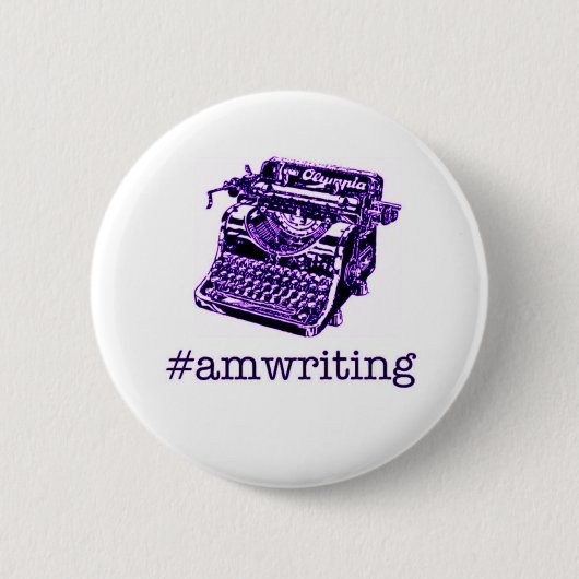 #amwriting ronde button 5,7 cm (Voorkant)