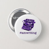 #amwriting ronde button 5,7 cm (Voorkant /achterkant)