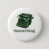 #amwriting ronde button 5,7 cm (Voorkant)