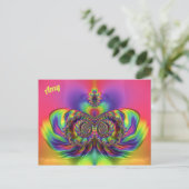 AMY ~ 3D-ontwerppatroon ~ Multikleuren Briefkaart (Staand voorkant)