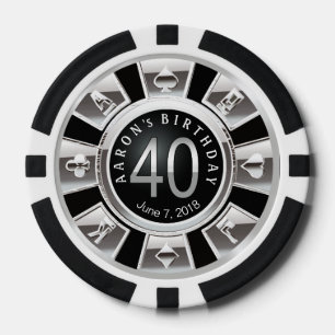 Amy 40 Verjaardag Vegas Casino Chip Zilver Zwart2