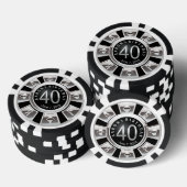 Amy 40 Verjaardag Vegas Casino Chip Zilver Zwart2 (Opstapeling)