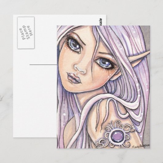 Amy Amethyst Fairy Briefkaart beroemd gemaakt door (Voorkant / Achterkant)