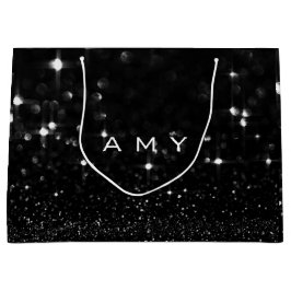 Amy Black White Glitter Favor Gift Spark Groot Cadeauzakje