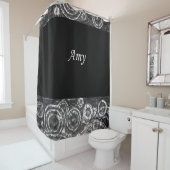 Amy Black White showergordijn Douchegordijn (In situ)