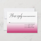 Amy Bows Ribbon & Lace RSVP fuschia Kaartje (Achterkant)