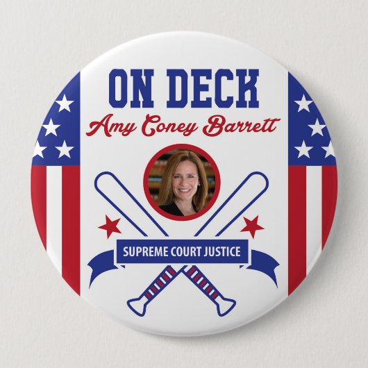 AMY CONEY BARRETT ON DECK US SUPREME HEBT RECHTBAN RONDE BUTTON 4,0 CM (Voorkant)