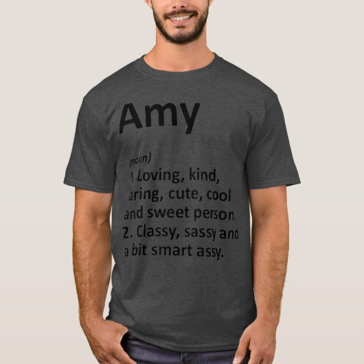 AMY Definition Personalized Name Funny Birthday T-shirt (Voorkant)