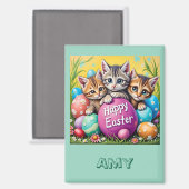 AMY ~ EASTER KITTENS Easter Eggs~  Magnet (Voorkant / Achterkant)