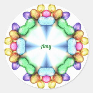 AMY ~ EENVOUDIGER WOW!  eitjes voor paasschenken ~ Ronde Sticker