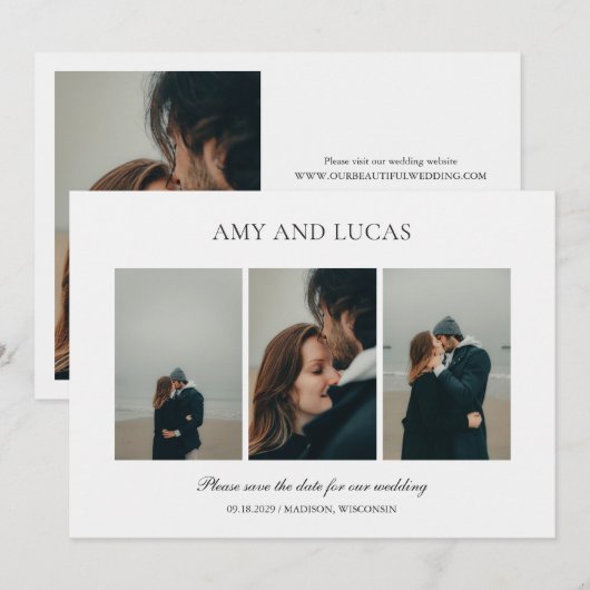 Amy Elegant Wedding Save The Date (Voorkant / Achterkant)