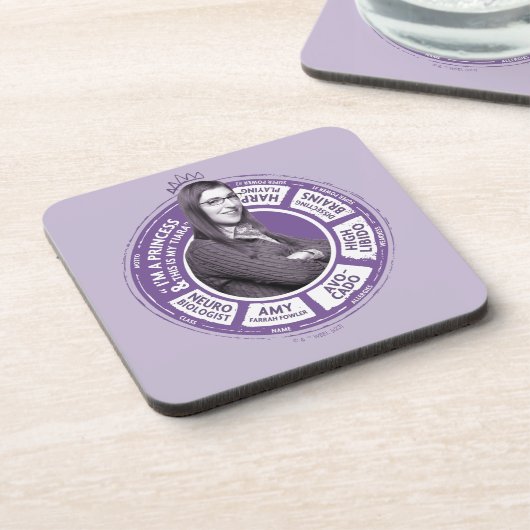 Amy Farrah Fowler Info Grafisch Bier Onderzetter (Linkerzijde)