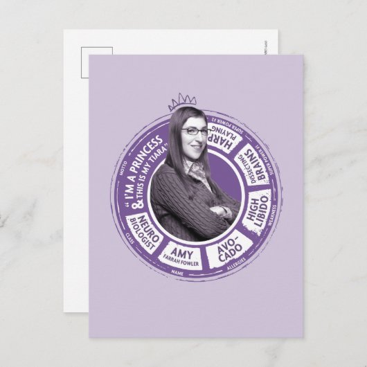 Amy Farrah Fowler Info Grafisch Briefkaart (Voorkant / Achterkant)