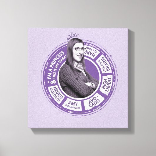Amy Farrah Fowler Info Grafisch Canvas Afdruk (Voorkant)