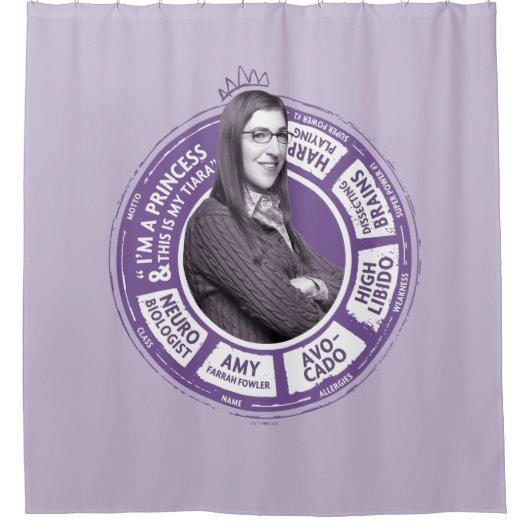 Amy Farrah Fowler Info Grafisch Douchegordijn (Voorkant)
