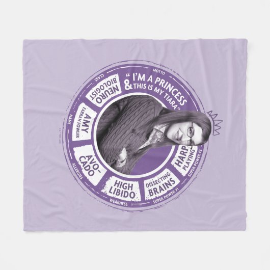 Amy Farrah Fowler Info Grafisch Fleece Deken (Voorkant (Horizontaal))