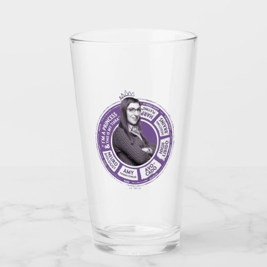 Amy Farrah Fowler Info Grafisch Glas (Voorkant)