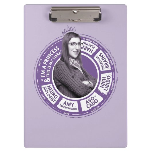 Amy Farrah Fowler Info Grafisch Klembord (Voorkant)