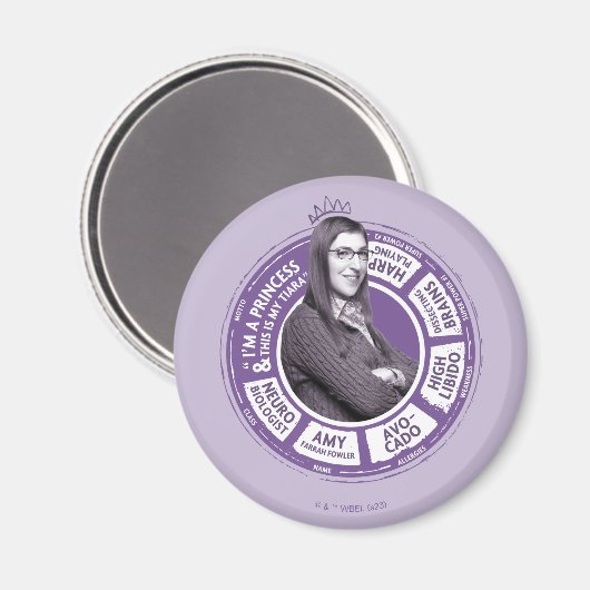 Amy Farrah Fowler Info Grafisch Magneet (Voorkant / Achterkant)