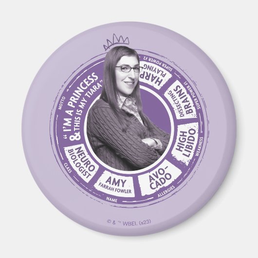 Amy Farrah Fowler Info Grafisch Magneet (Voorkant)