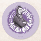 Amy Farrah Fowler Info Grafisch Ronde Kartonnen Onderzetter (Voorkant)