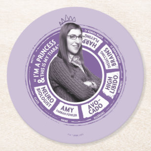 Amy Farrah Fowler Info Grafisch Ronde Kartonnen Onderzetter