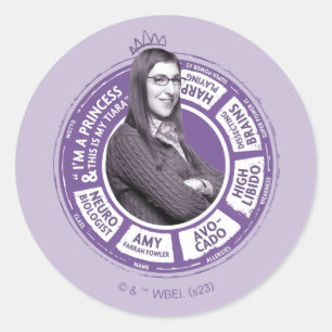 Amy Farrah Fowler Info Grafisch Ronde Sticker