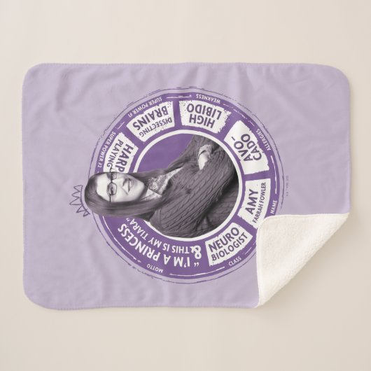 Amy Farrah Fowler Info Grafisch Sherpa Deken (Voorkant (horizontaal))