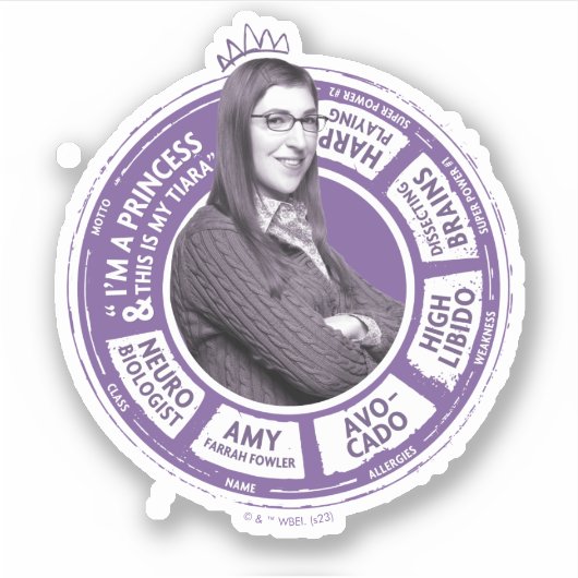 Amy Farrah Fowler Info Grafisch Sticker (Voorkant)