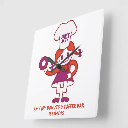 Amy Joy Donuts uit Illinois Vierkante Klok (Hoek)