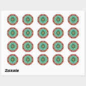 AMY ~ KERST 2024 ~ WOW! Rood groen goud Ronde Sticker (Vel)