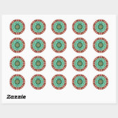AMY ~ KERST 2025 ~ WOW! Rood groen goud Ronde Sticker (Vel)