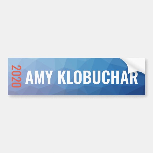 Amy Klobuchar 2020 Blue Geometric Bumpersticker (Voorkant)