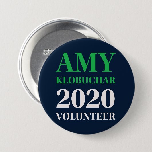 Amy Klobuchar 2020 Volunteer Round Button (Voorkant /achterkant)
