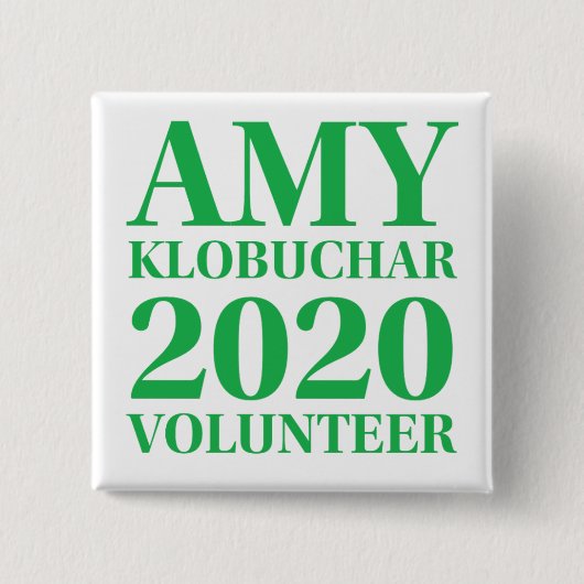 Amy Klobuchar Volunteer 2-inch Square Button (Voorkant)