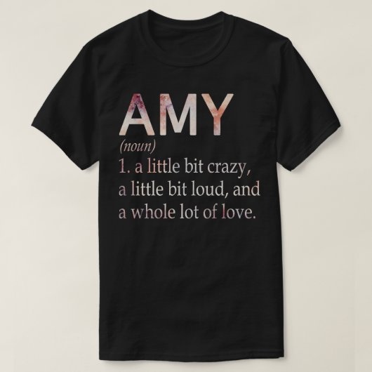 Amy Meisje Naam Definitie T-shirt (Design voorkant)