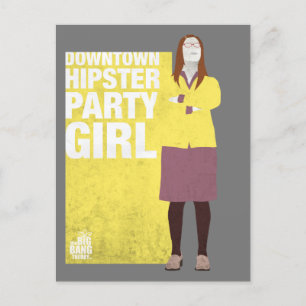 Amy   Meisje van de downtown Hipster Party Briefkaart